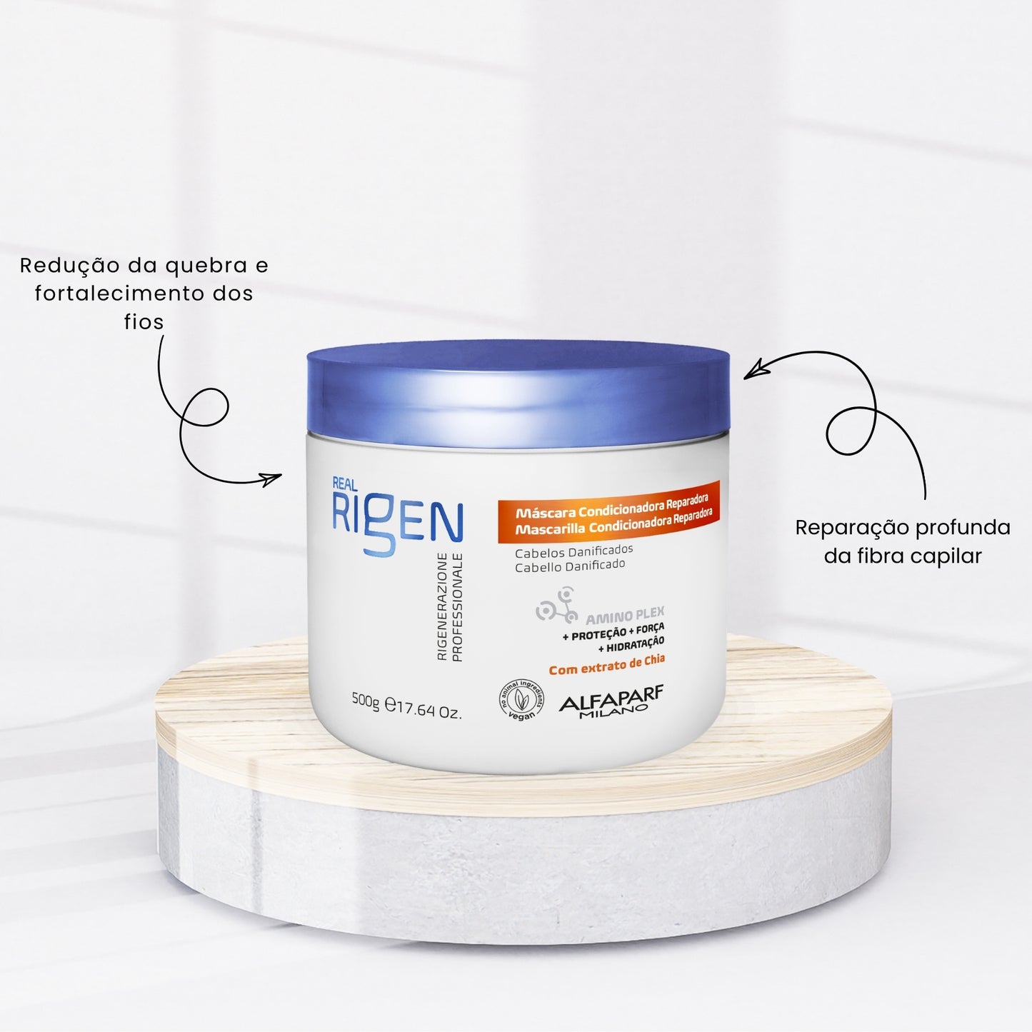 Máscara Alfaparf Real Rigen Condicionadora Reparadora 500 g