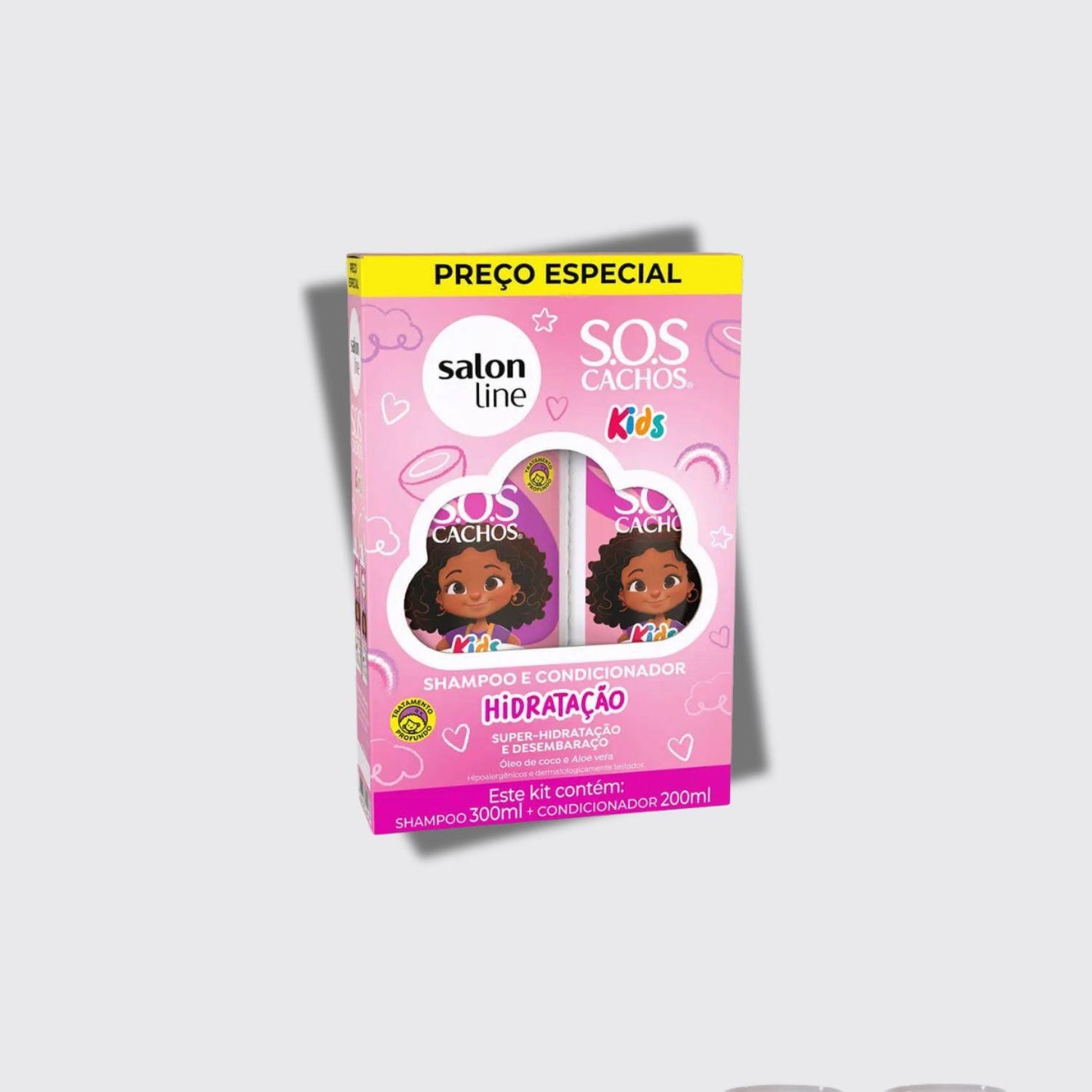 Kit Salon Line S.O.S Cachos Hidratação kids Shampoo e Condicionador para Cabelo Cacheado