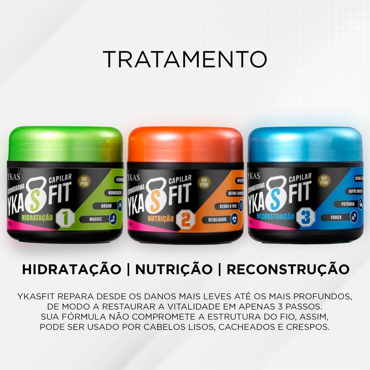 Máscara Ykas Crossfit Cronograma Capilar Máscara de Hidratação 100 g
