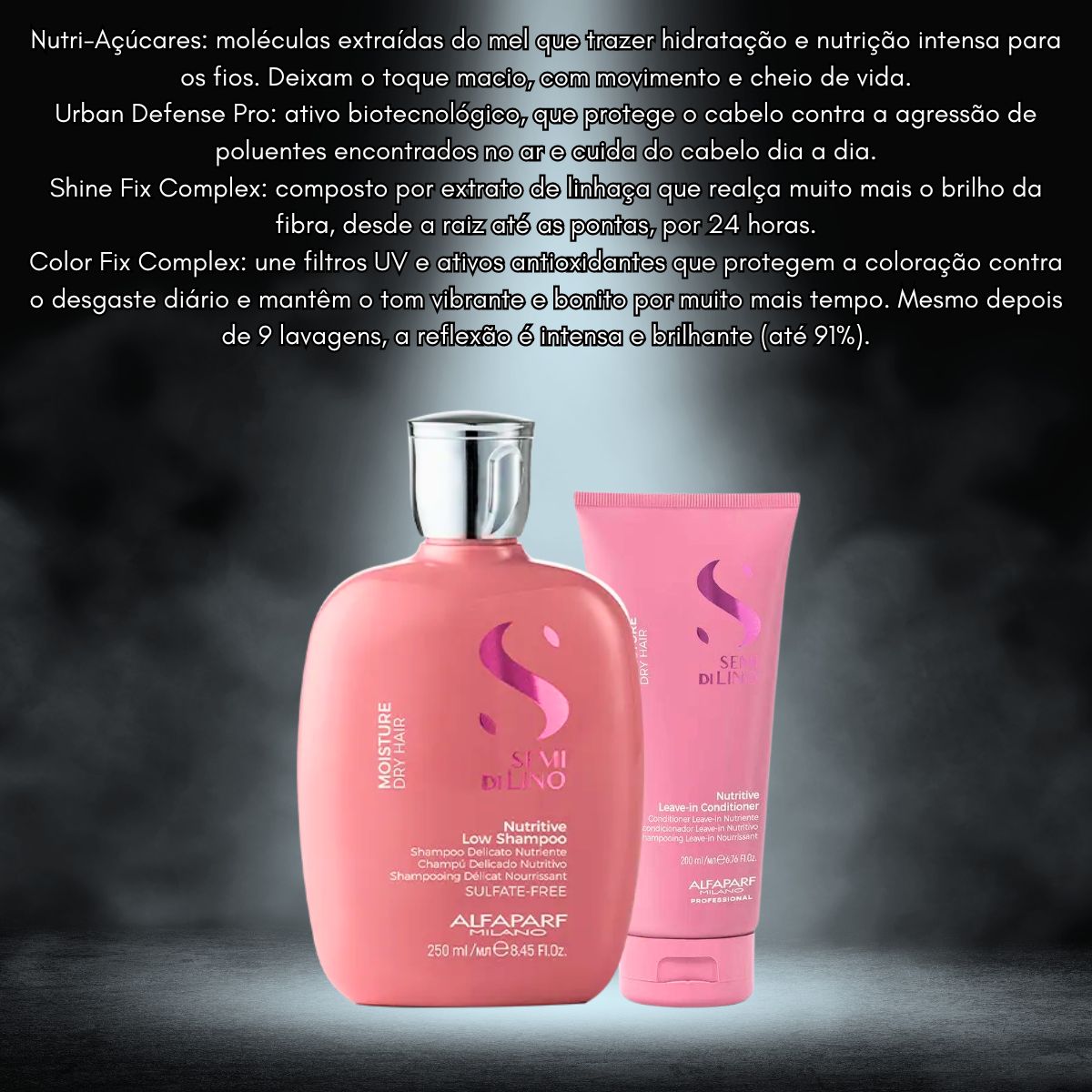Kit Alfaparf Semi di Lino Moisture Nutritive Shampoo + Condicionador Pequeno