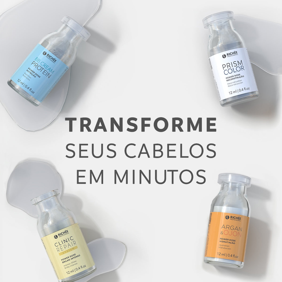 Ampola Richée BB Cream Protein Power Dose Nutrição 12 ml