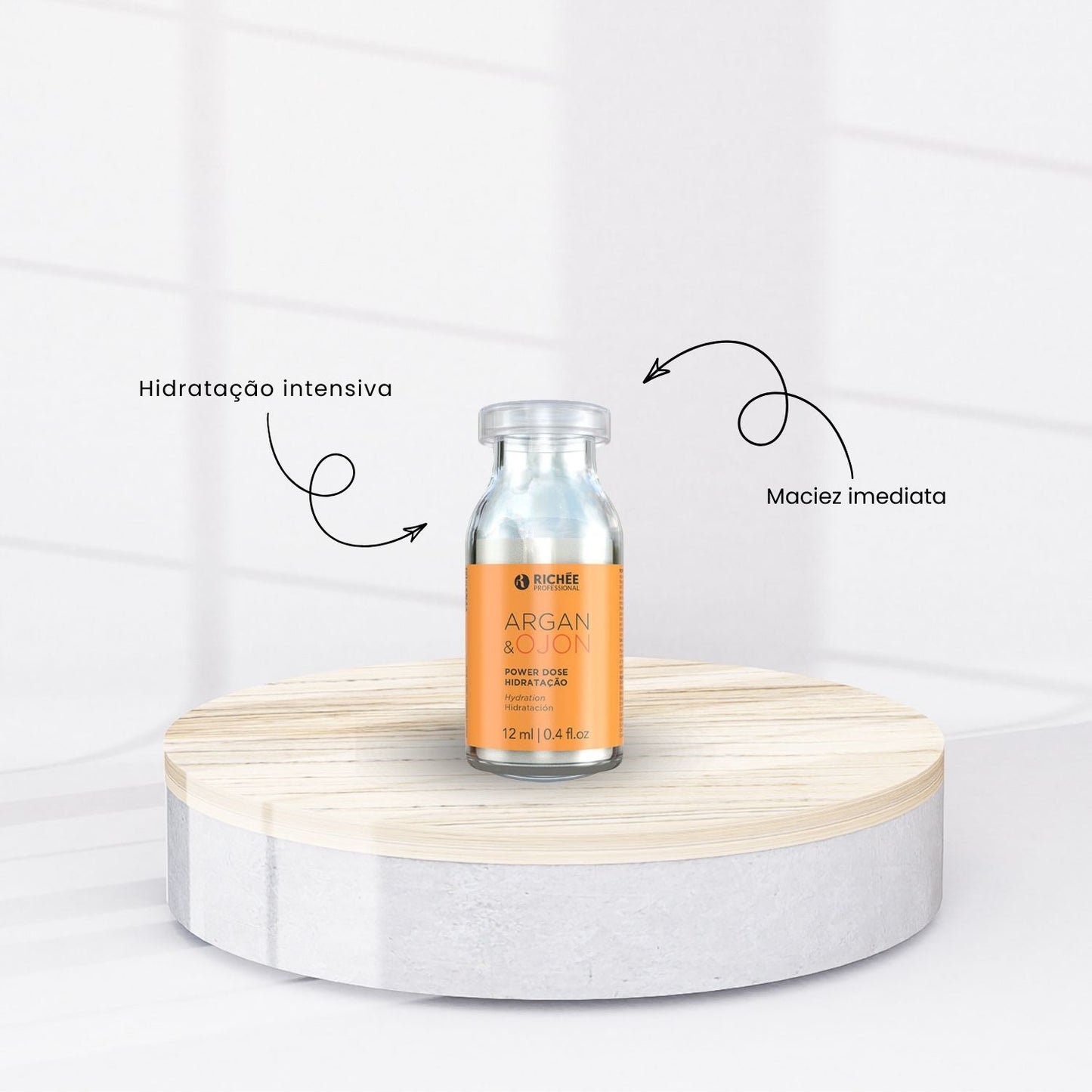 Ampola Richée Argan e Ojon Power Dose Hidratação 12 ml