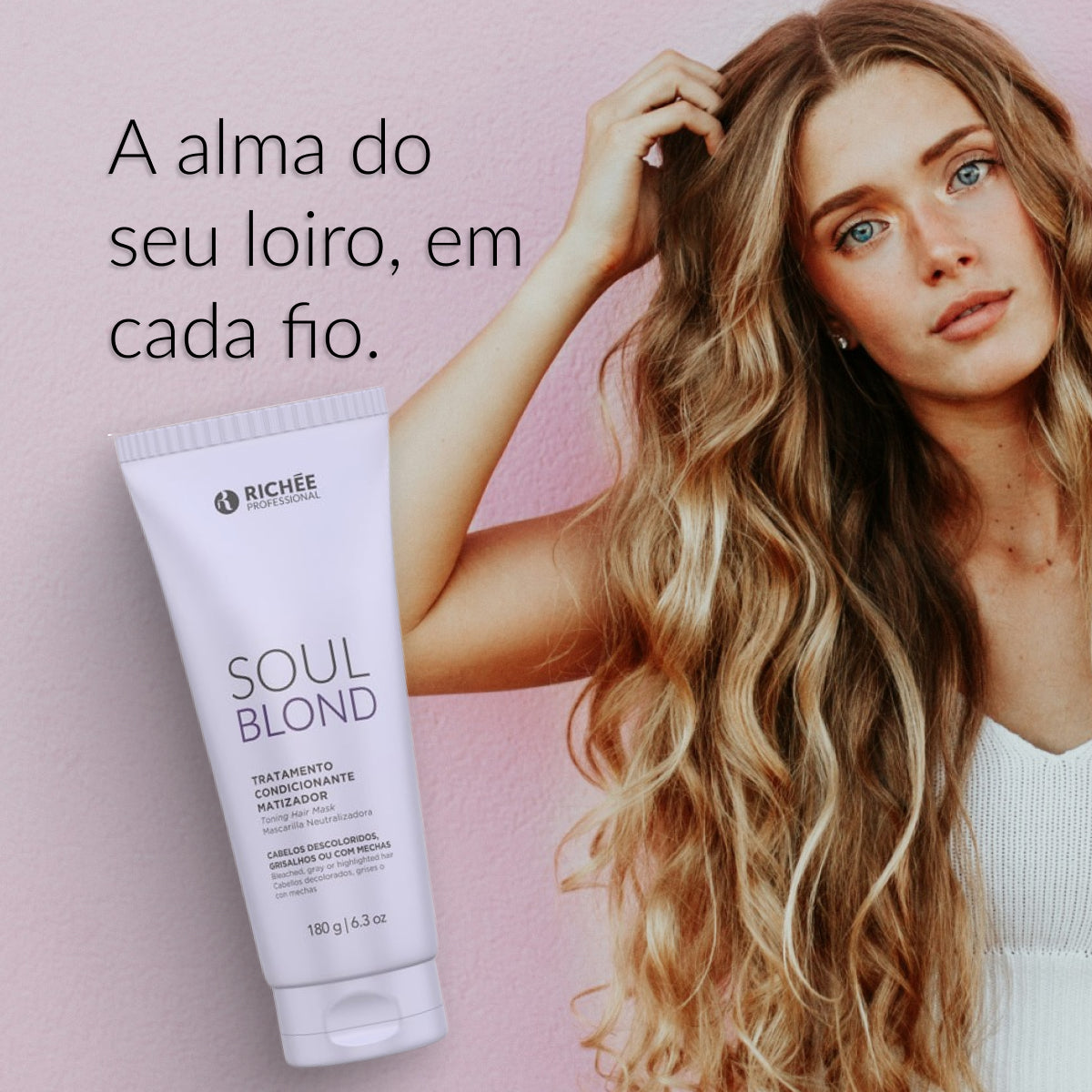 Máscara Richée Soul Blond Tratamento Condicionante Matizador 180 g