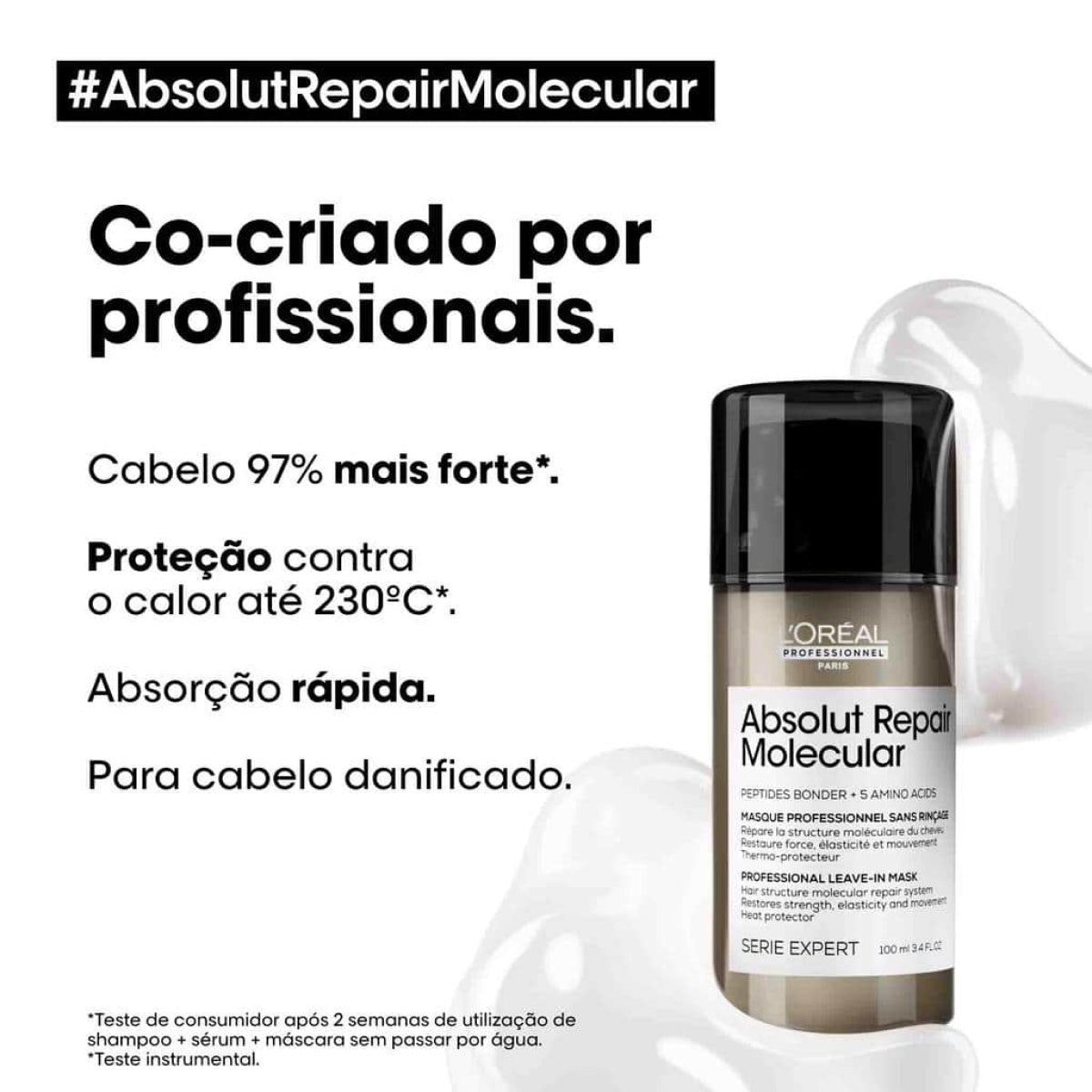 Leave-in Loreal Absolut Repair Molecular Máscara 100 ml