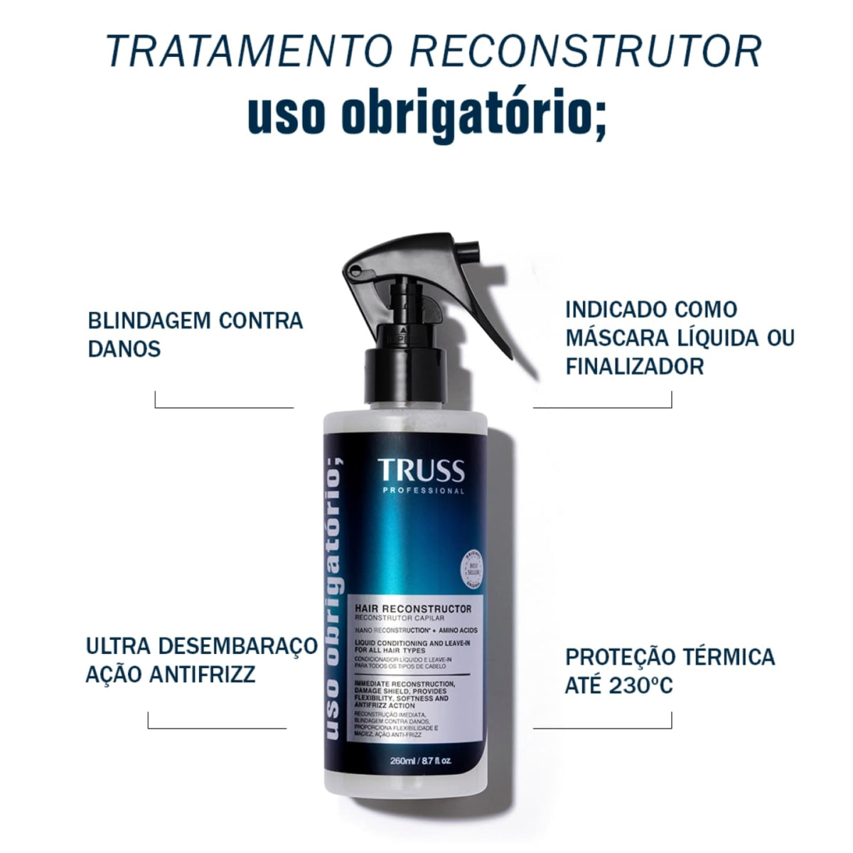 Truss Uso Obrigatório Tratamento Líquido Reconstrutor 260 ml