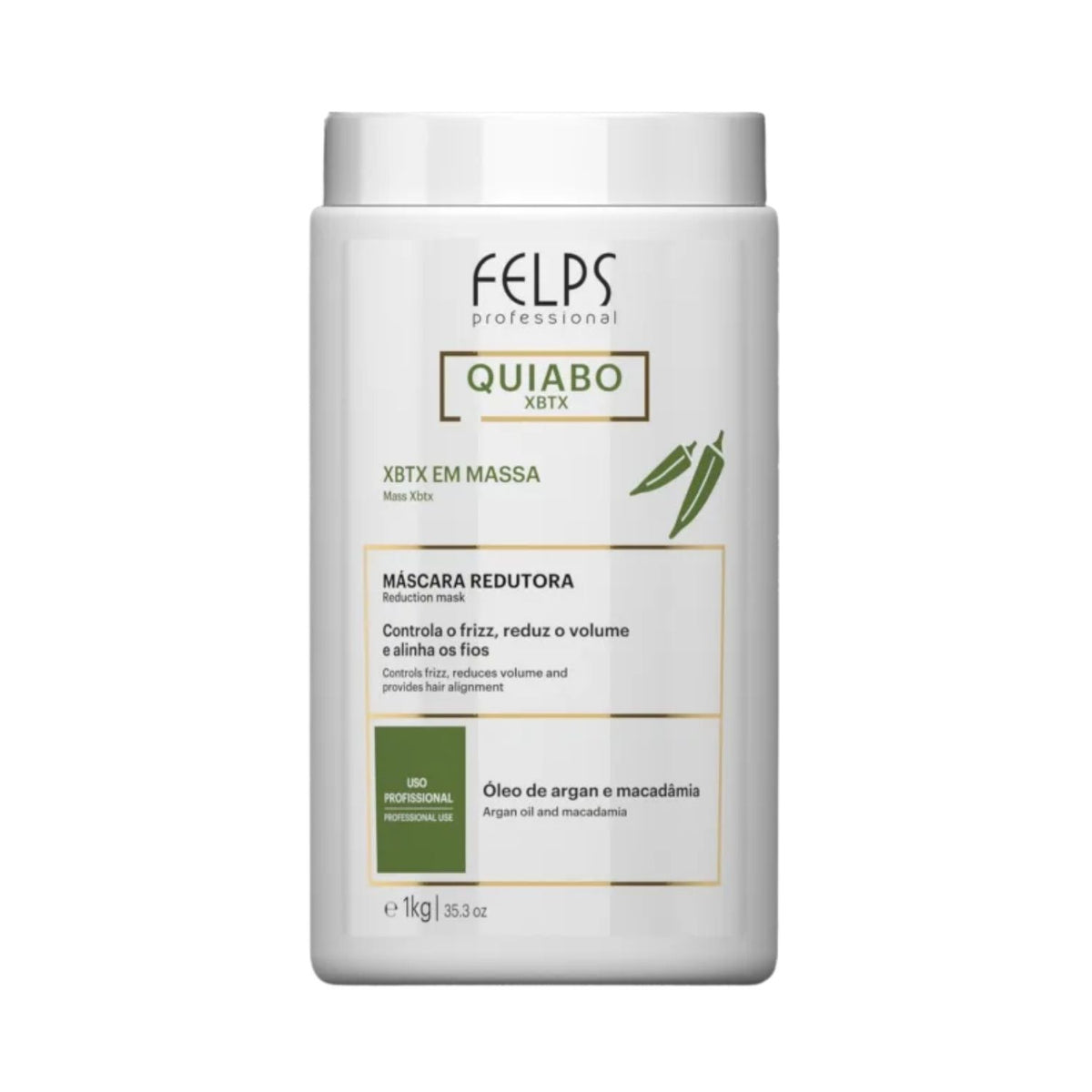 Botox Capilar Felps Quiabo XBTX Redutor de Volume em Massa 1000 g