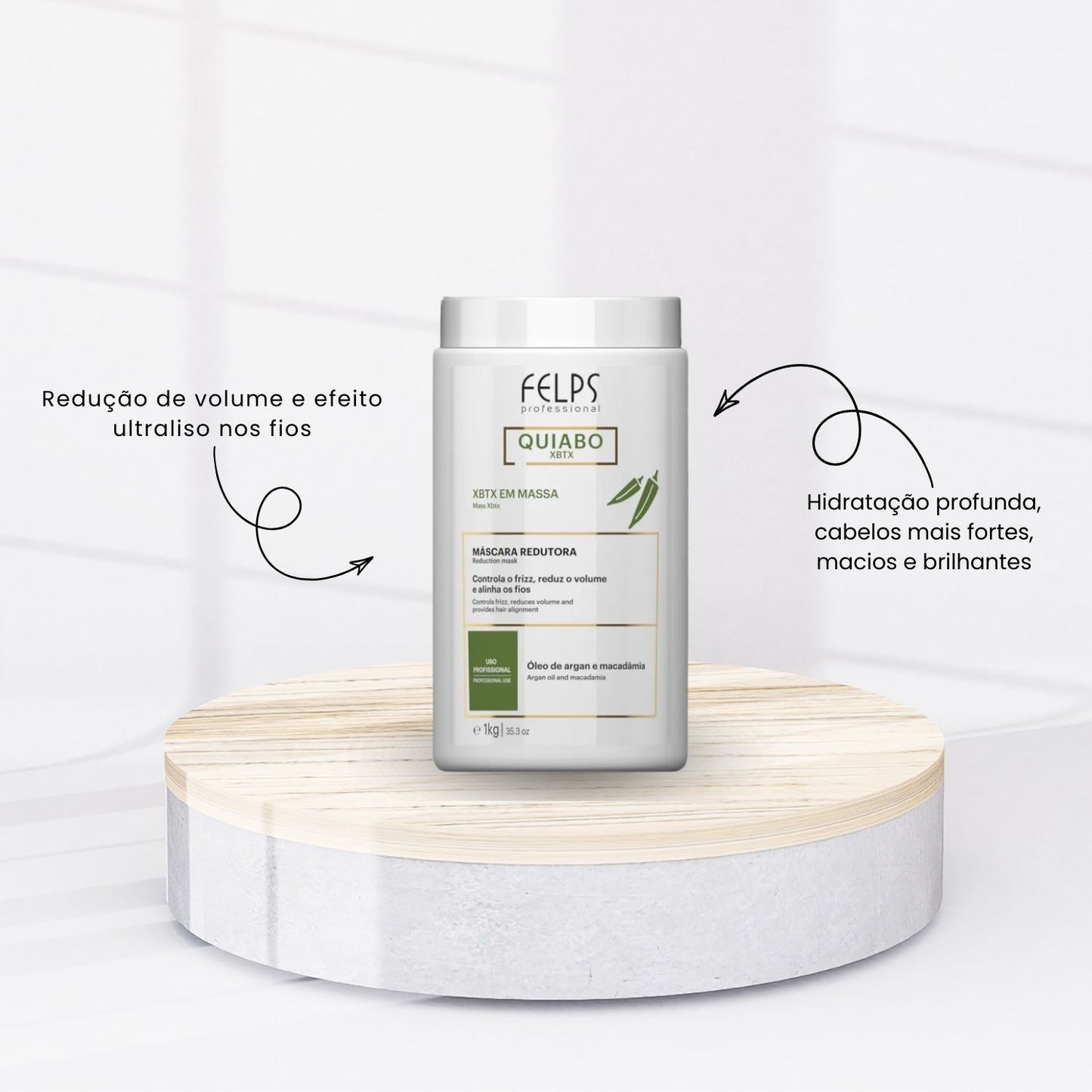 Botox Capilar Felps Quiabo XBTX Redutor de Volume em Massa 1000 g