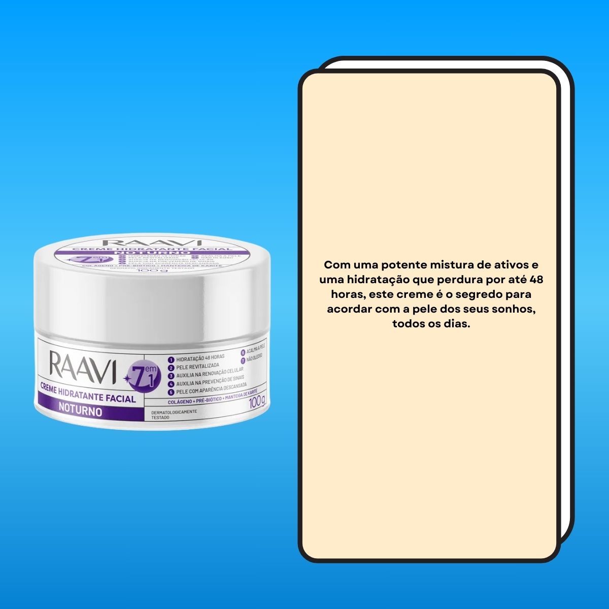 Raavi Creme Hidratante Facial Noturno 100 g