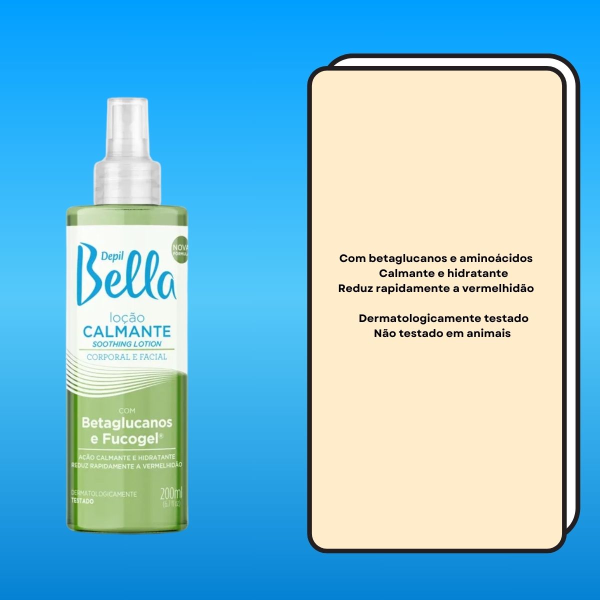 Depil Bella Loção Calmante Corporal e Facial 200 ml