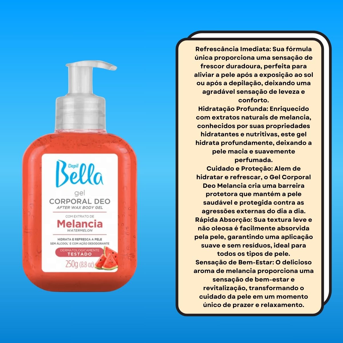 Depil Bella Gel Corporal Deo Melancia 250 g