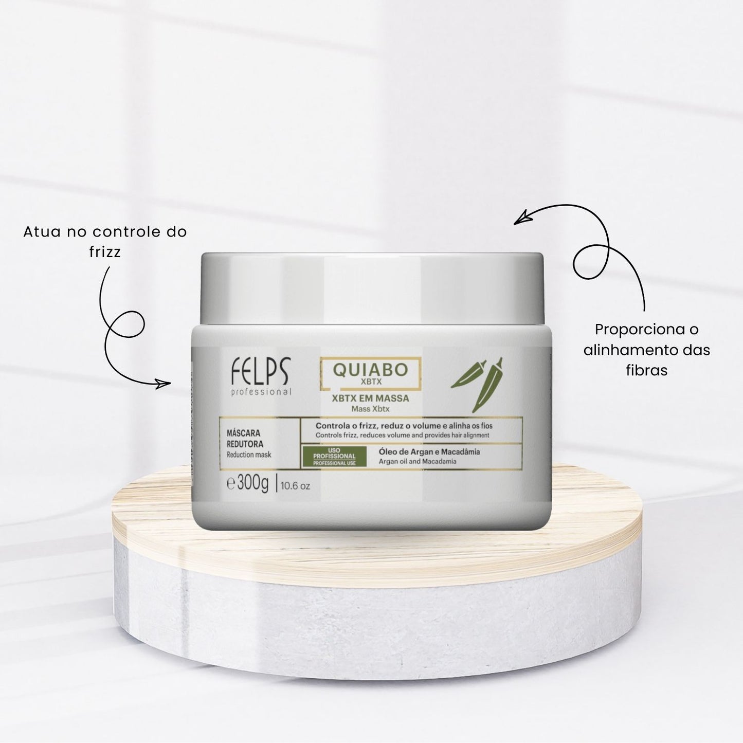 Botox Capilar Felps Quiabo XBTX Redutor de Volume em Massa 300 g