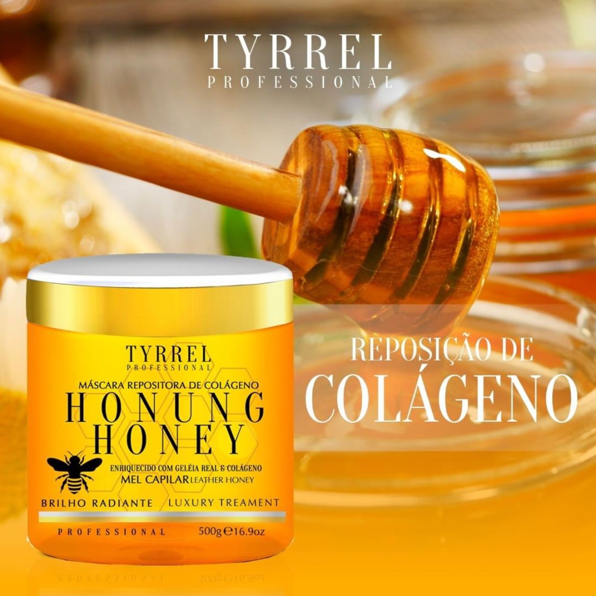 Máscara Tyrrel Honung Honey Repositora de Colágeno 500 g