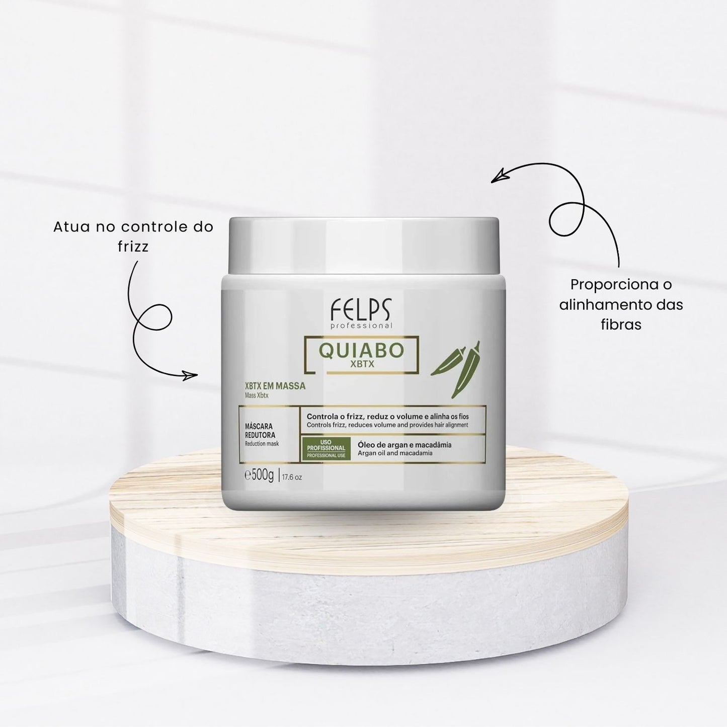 Botox Capilar Felps Quiabo XBTX Redutor de Volume em Massa 500 g
