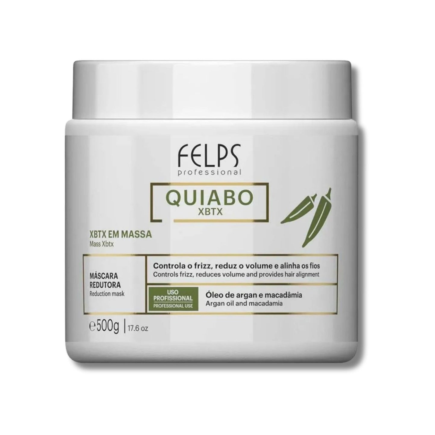 Botox Capilar Felps Quiabo XBTX Redutor de Volume em Massa 500 g