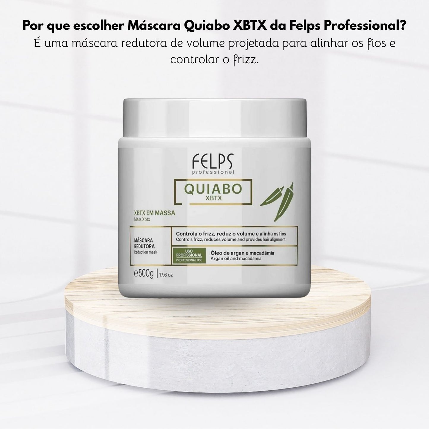 Botox Capilar Felps Quiabo XBTX Redutor de Volume em Massa 500 g
