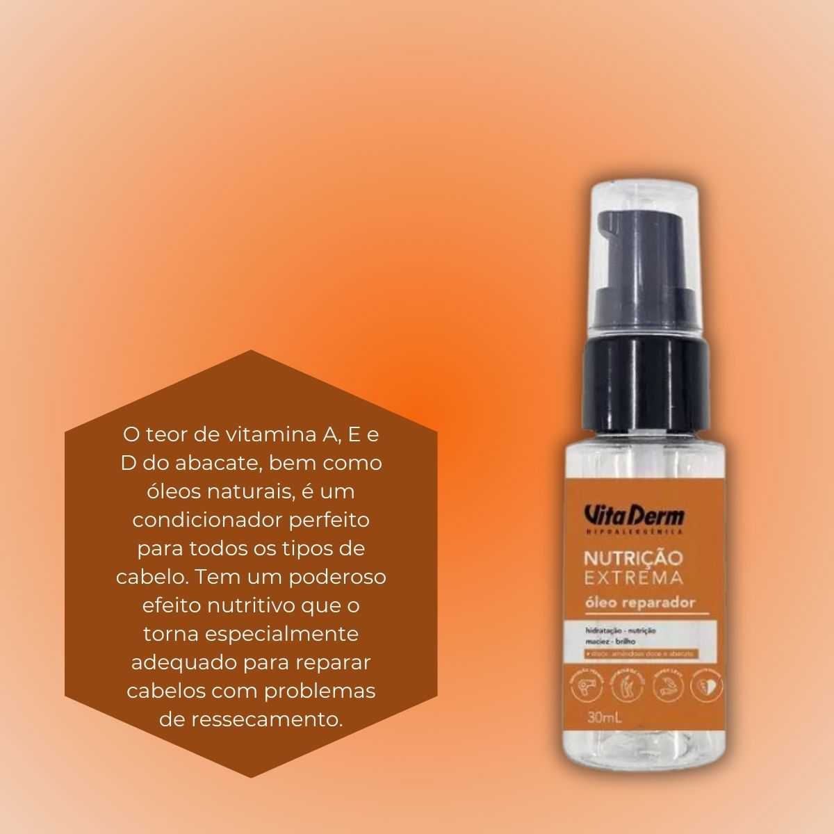 Oleo Vita Derm Reparador Nutriçao Extrema 30 ml