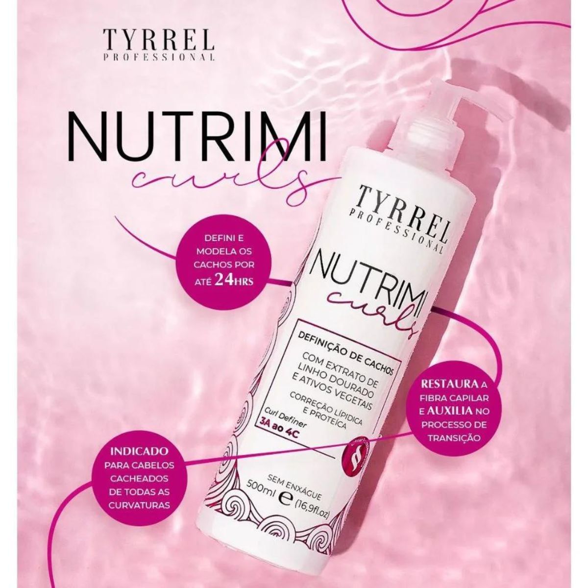 Leave-in Tyrrel Nutrimi Curls Definidor de Cachos para Cabelo Cacheado 500 ml