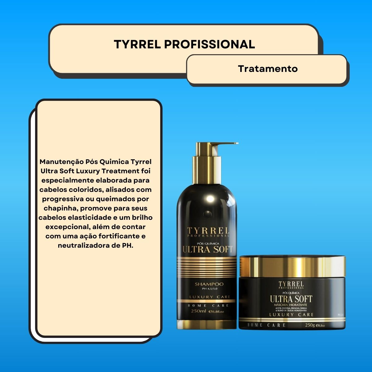 Kit Tyrrel Ultra Soft Shampoo 250 ml e Máscara 250 g