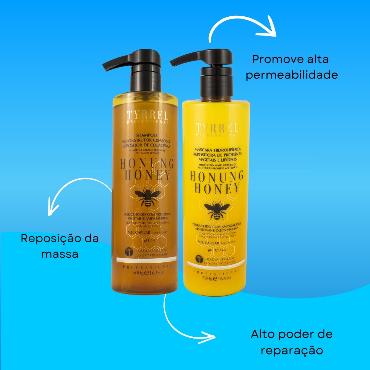 Kit Tyrrel Honung Honey Shampoo e Máscara 500 g