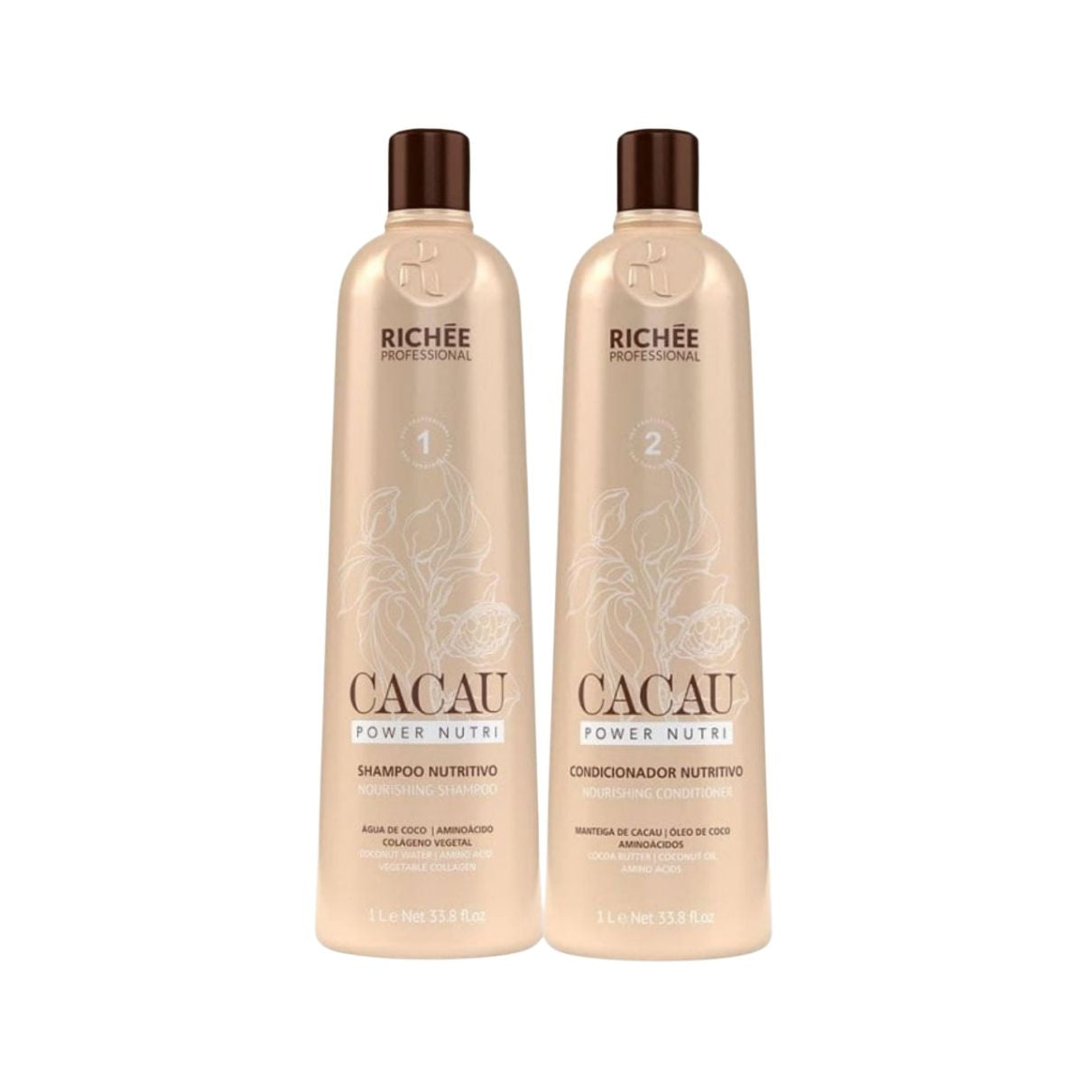Kit Richée Cacau Power Nutri Shampoo e Condicionador 1 Litro