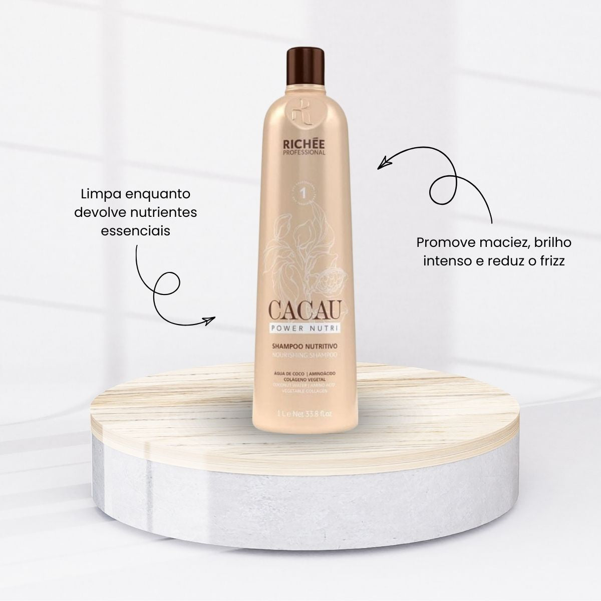 Kit Richée Cacau Power Nutri Shampoo e Condicionador 1 Litro