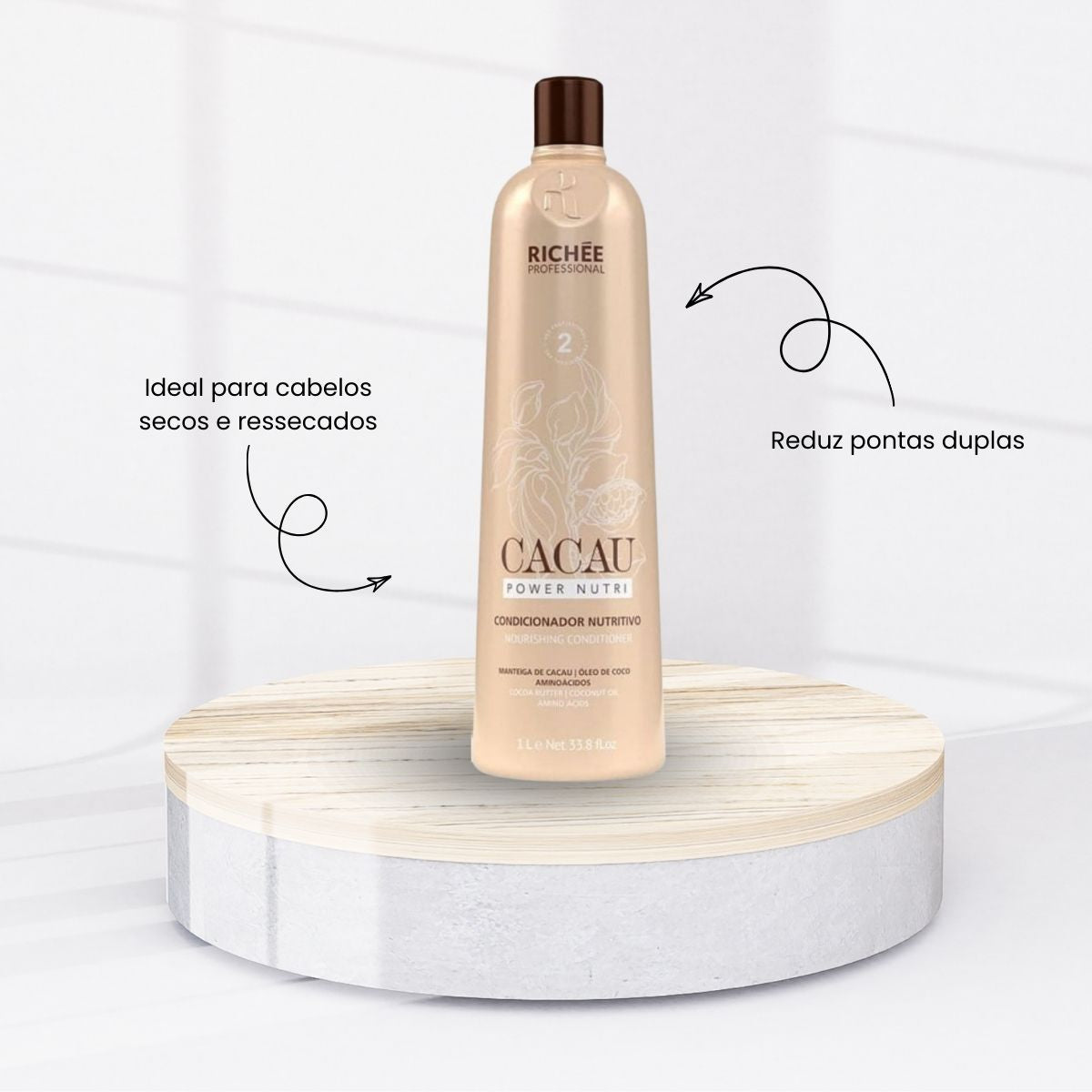 Kit Richée Cacau Power Nutri Shampoo e Condicionador 1 Litro