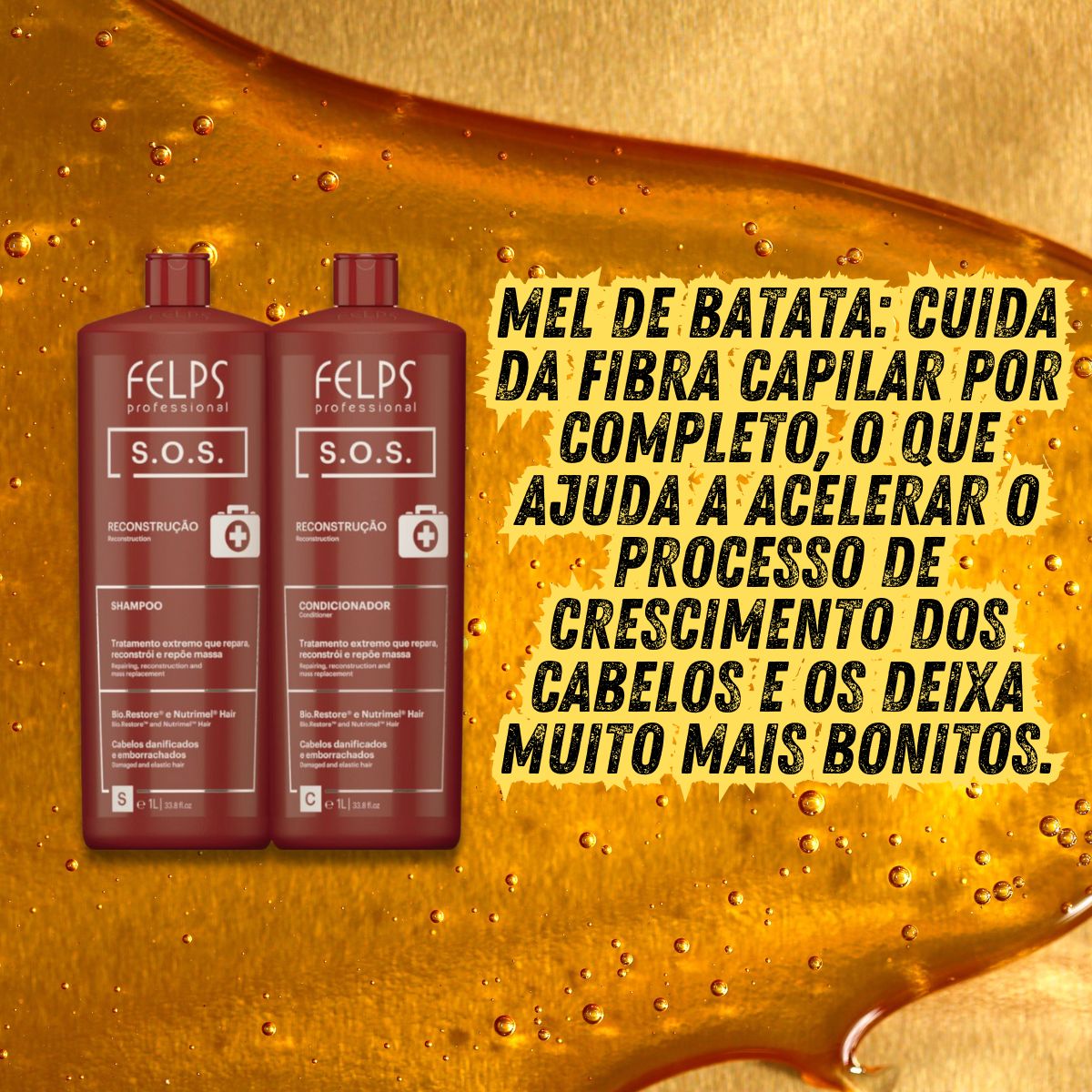 Kit Felps S.O.S Shampoo + Condicionador (2 x 1 Litro)