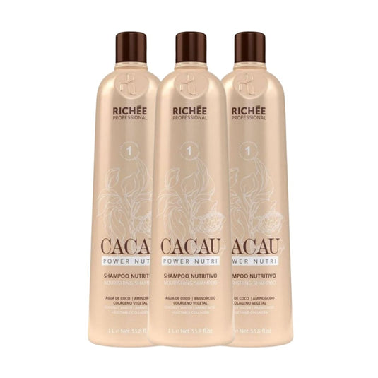 Kit Richée Cacau Power Nutri 3 Shampoo 1 Litro