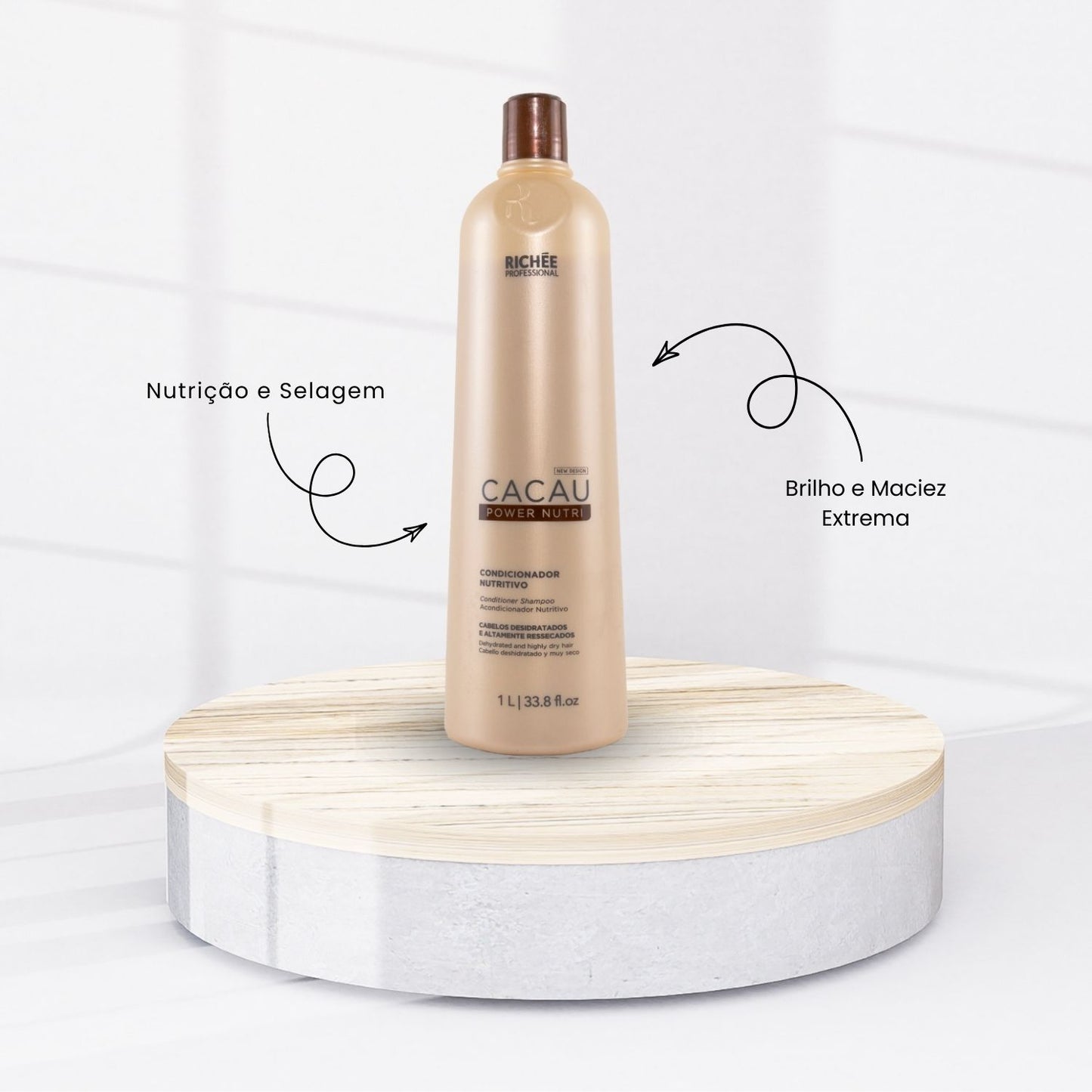Kit Richée Cacau Power Nutri 3 Condicionador 1 Litro