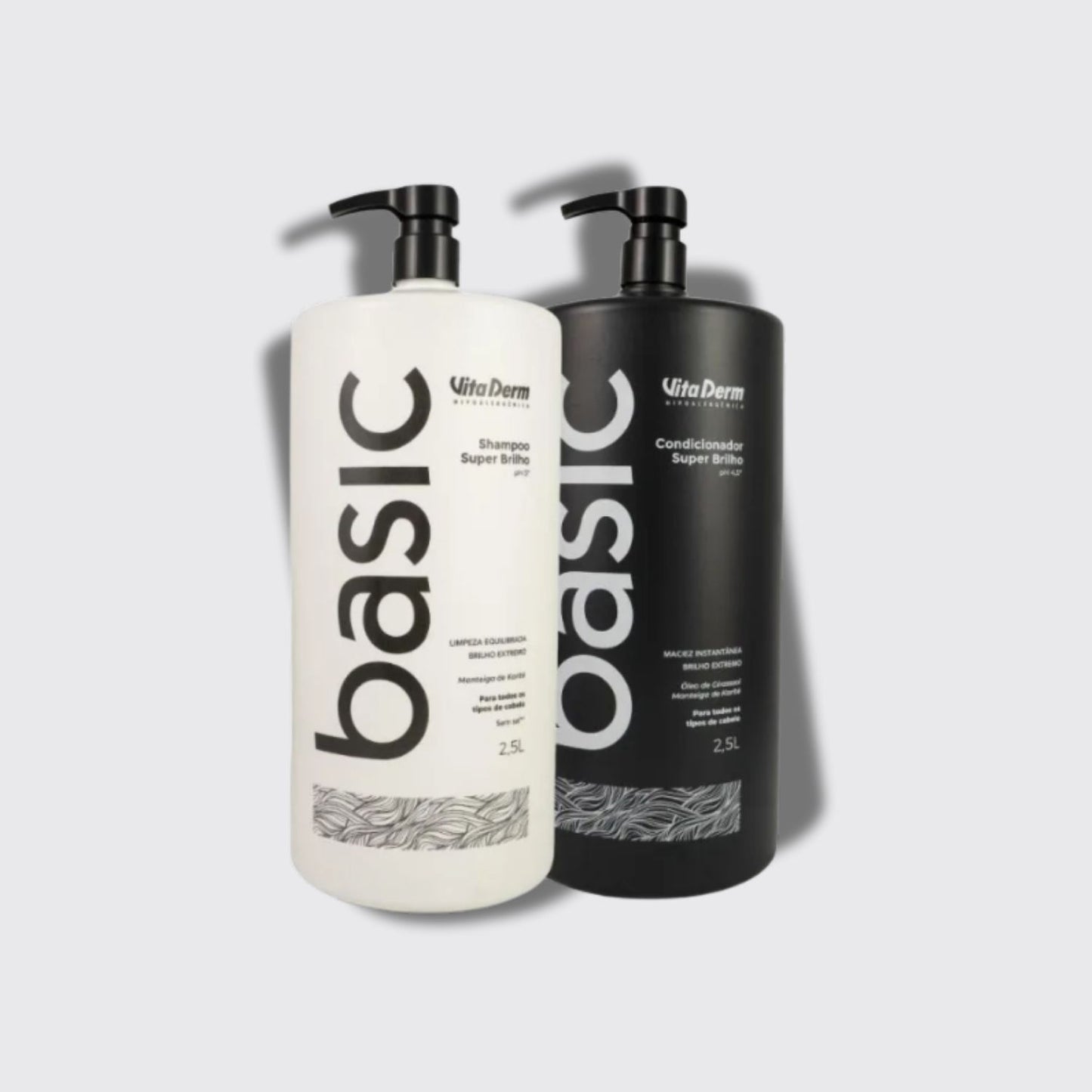 Kit Vita Derm Basic Super Brilho Shampoo e Condicionador 2,5L