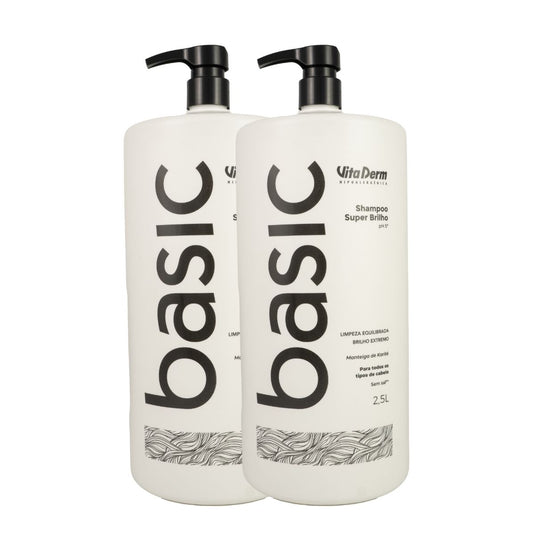 Kit Vita Derm Basic Super Brilho 2 Shampoo 2,5L