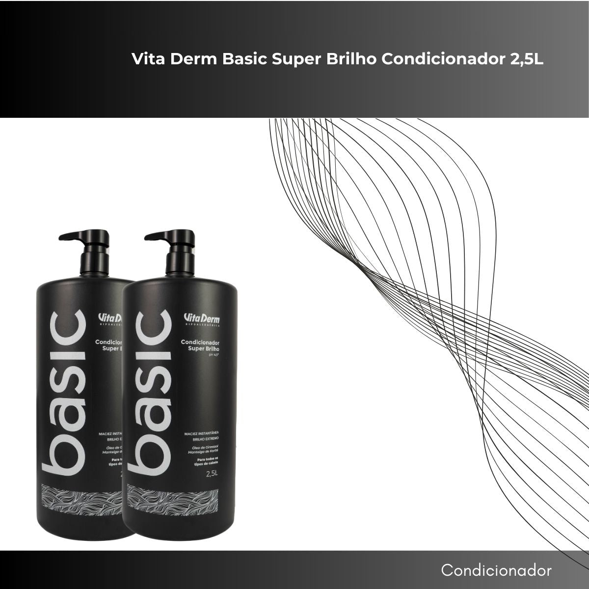 Kit Vita Derm Basic Super Brilho 2 Condicionador 2,5L