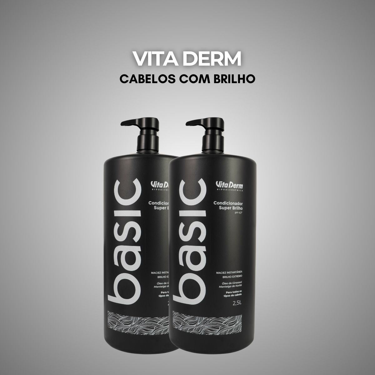 Kit Vita Derm Basic Super Brilho 2 Condicionador 2,5L