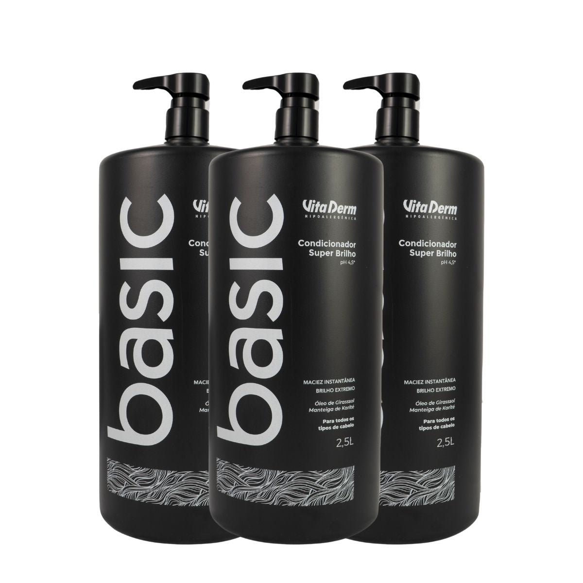 Kit Vita Derm Basic Super Brilho 3 Condicionador 2,5L