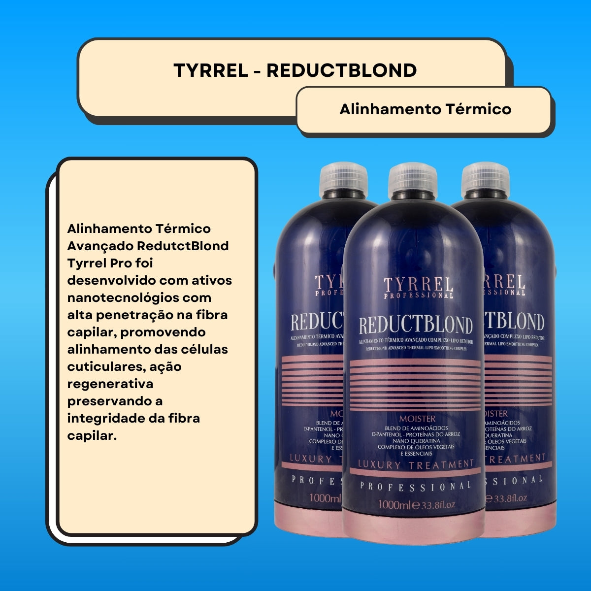Kit Tyrrel Reductblond 3 Alinhamento Térmico 1 Litro