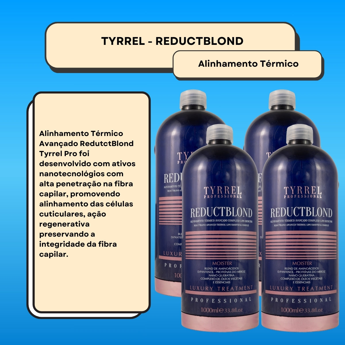 Kit Tyrrel Reductblond 4 Alinhamento Térmico 1 Litro