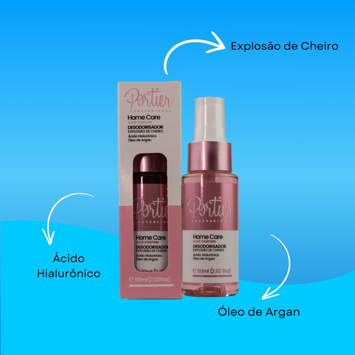 Portier Desodorisador Perfume de Cabelo 60 ml