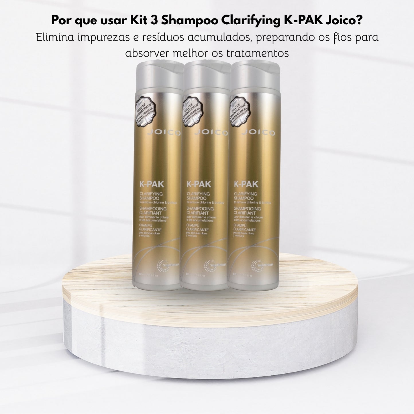 Kit Joico K-PAK Clarifying 3 Shampoo Antirresíduo 300 ml
