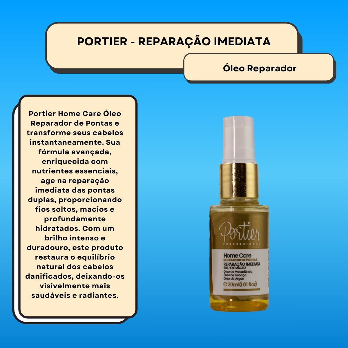Portier Oleo Reparador de Pontas 30 ml