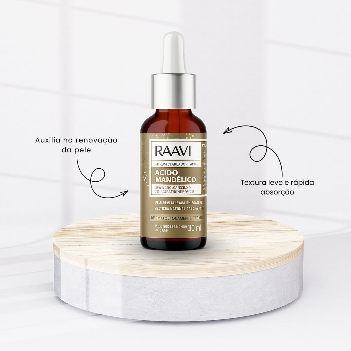 Sérum Raavi Clareador Facial 10% Ácido Mandélico 30ml