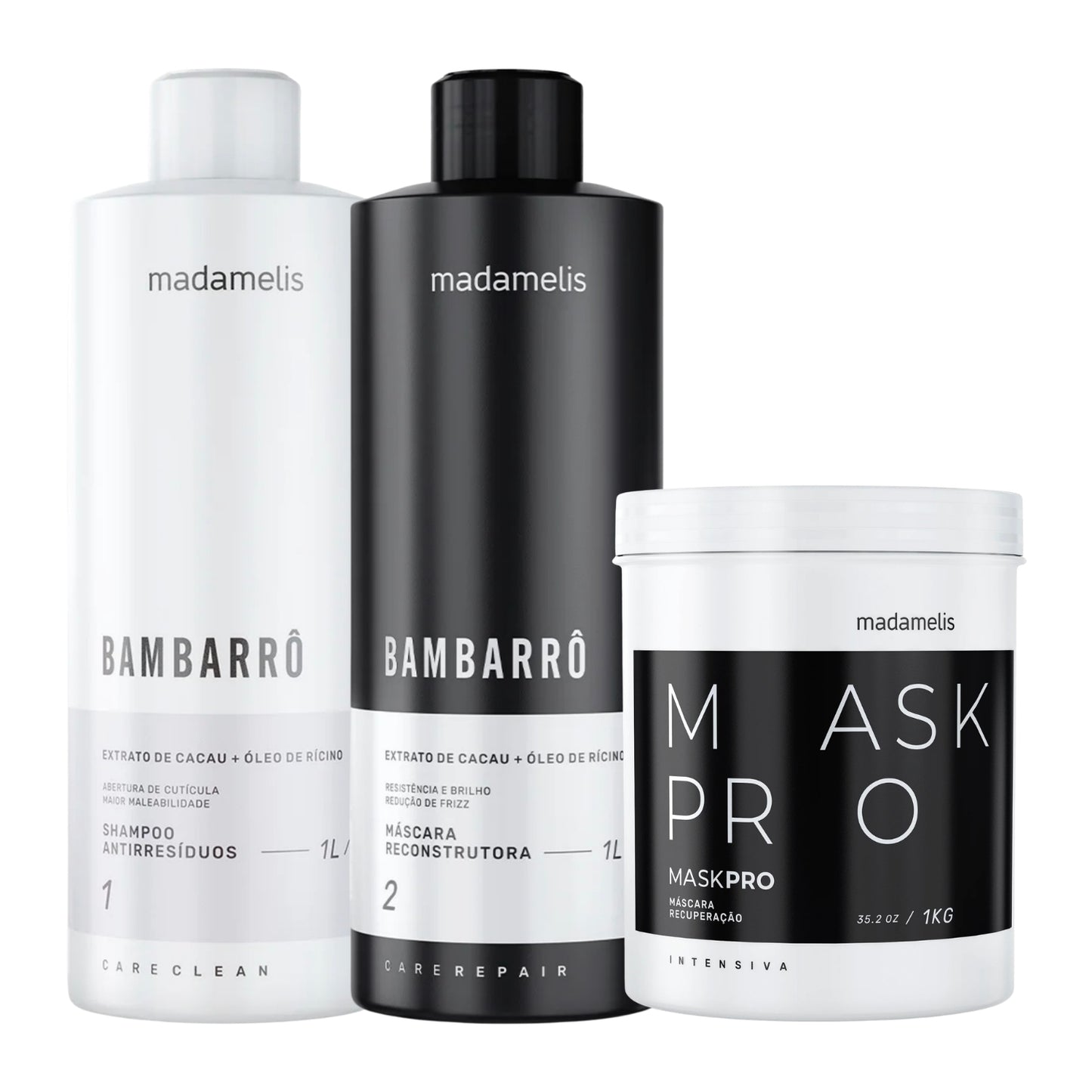 Kit Madamelis Bambarro Escova Progressiva Duo + Máscara Pro Mask Control