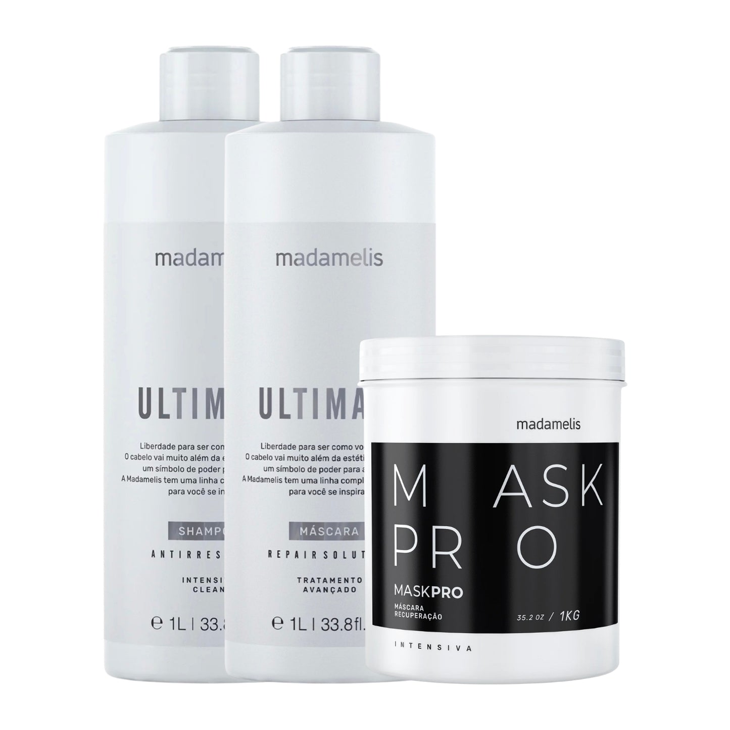 Kit Madamelis Ultimate Escova Progressiva Duo + Máscara Pro Mask Control