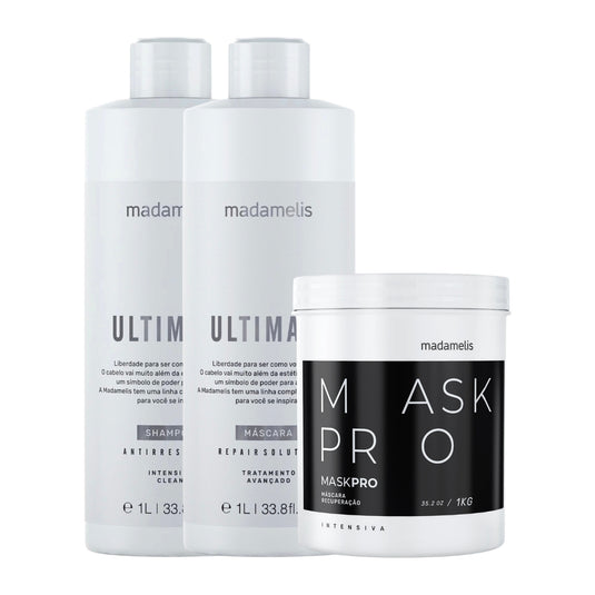 Kit Madamelis Ultimate Escova Progressiva Duo + Máscara Pro Mask Control