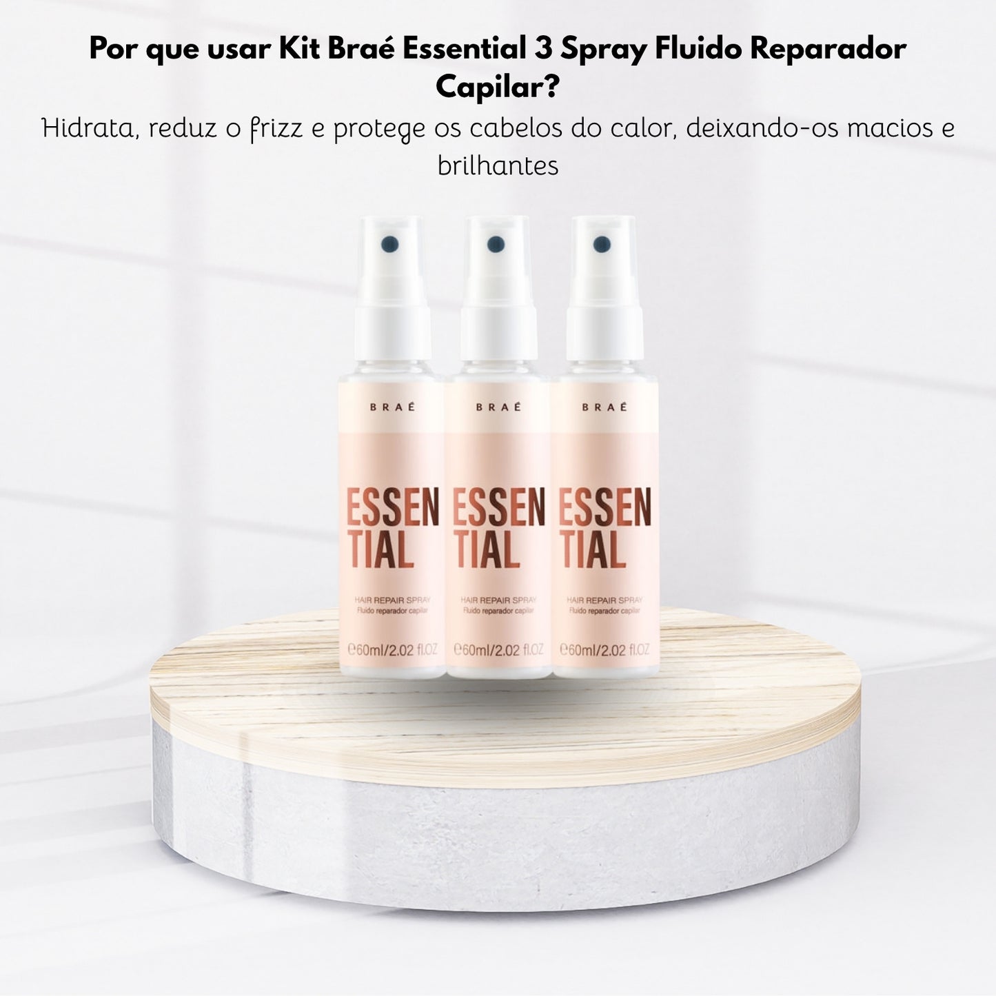 Kit Braé Essential 3 Spray Fluido Reparador Capilar 60 ml