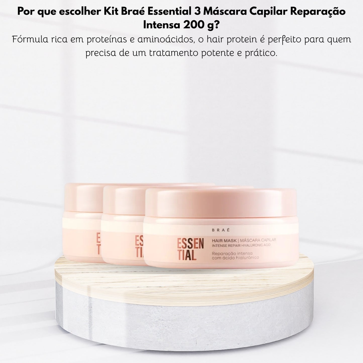 Kit Braé Essential 3 Máscara Capilar Reparação Intensa 200 g