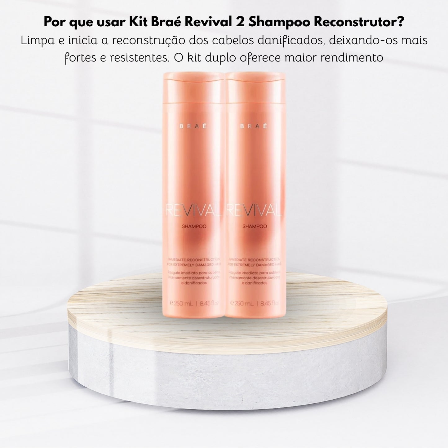 Kit Braé Revival 2 Shampoo Reconstrutor 250 ml