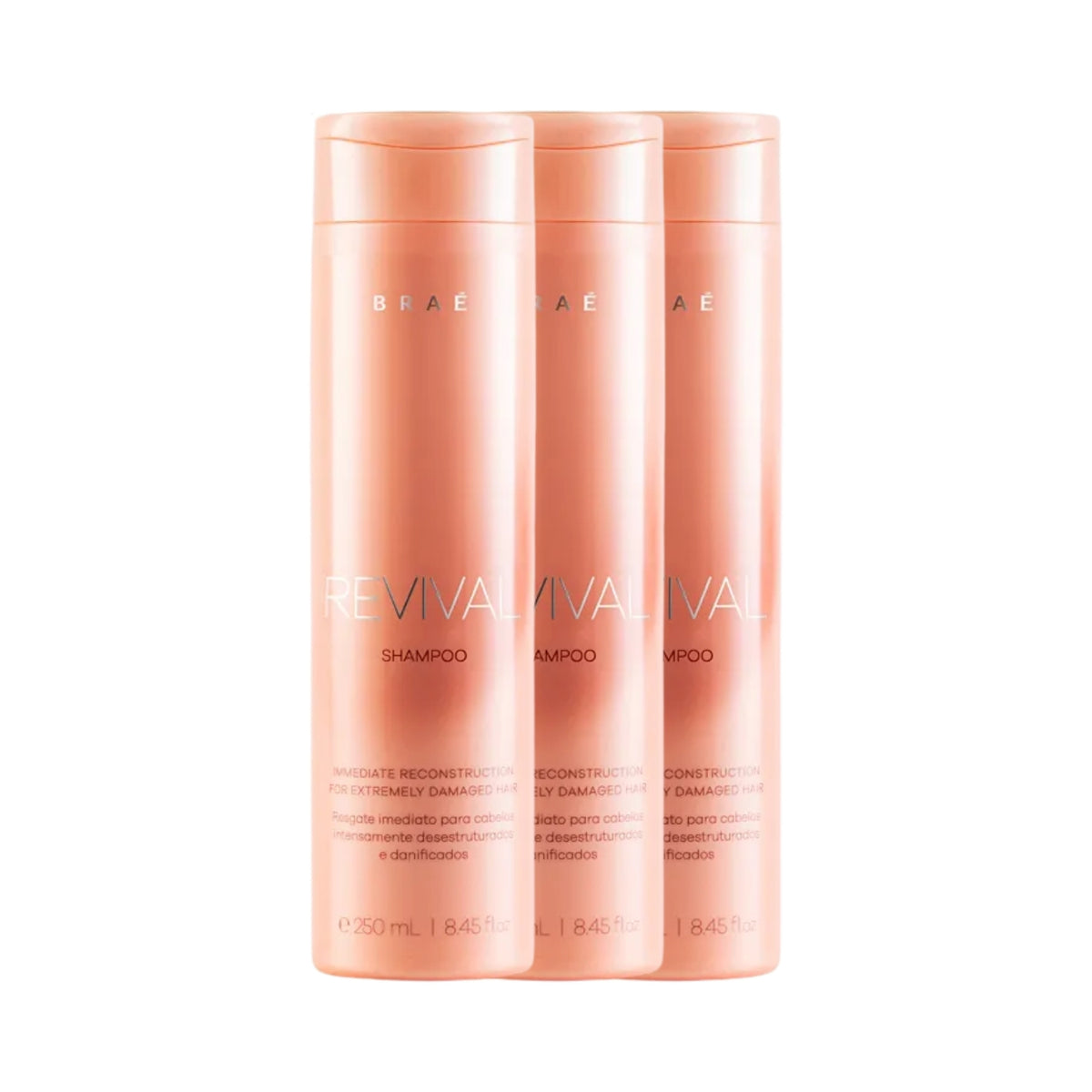 Kit Braé Revival 3 Shampoo Reconstrutor 250 ml