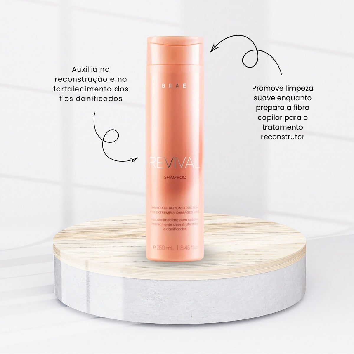 Kit Braé Revival 3 Shampoo Reconstrutor 250 ml