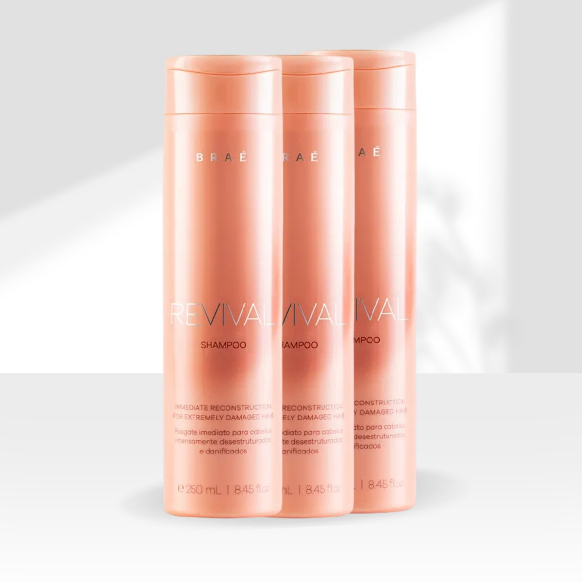 Kit Braé Revival 3 Shampoo Reconstrutor 250 ml