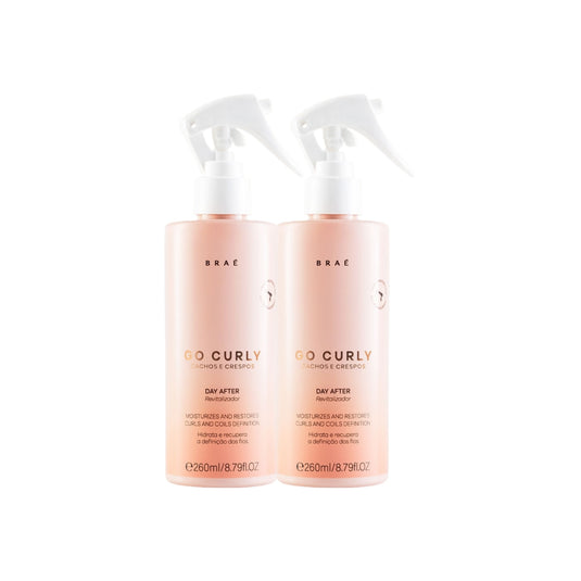 Kit Braé Go Curly Cachos e Crespos Day After 2 Spray 260 ml para Cabelo Cacheado